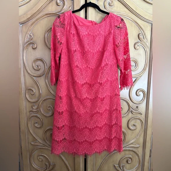 Dresses | Jessica Howard Dress Beautiful Salmon Lace Dress Great Condition  Size 8 | Poshmark